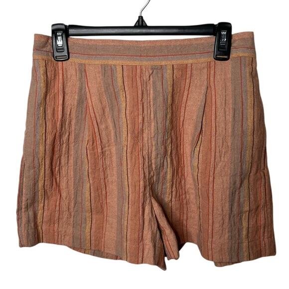 Madewell Orange Striped Pull-on Shorts with Pockets Size Small - Picture 1 of 6